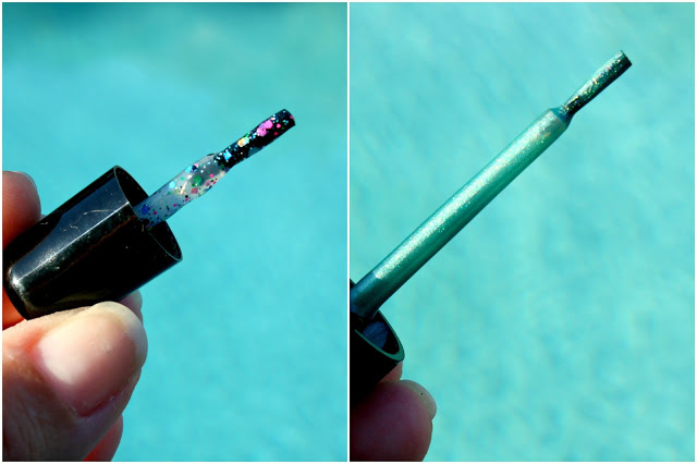 Comet Comforts Mermaid Beauty Box Review & Giveaway Comet Vomit Nail Polish colors on brushes