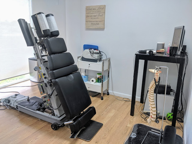 Adjustment Table in the Treatment Room at Physical Evidence Chiropractic in Boca Raton