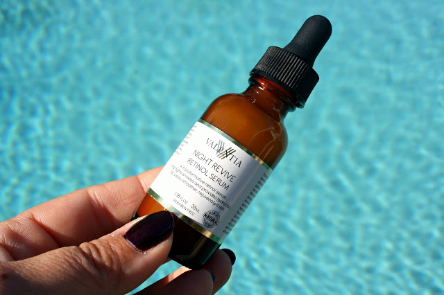 Valentia Night Revive Retinol Serum tilted bottle