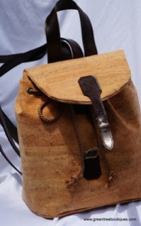 Green Tree Boutiques Cork Backpack made wtih sustainable cork and vegan leather